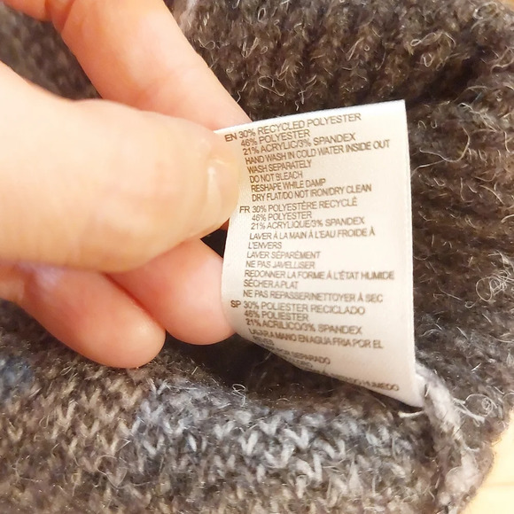 RD STYLE micro  houndstooth plush cowl turtleneck sweater nwt size XS - Picture 2 of 6